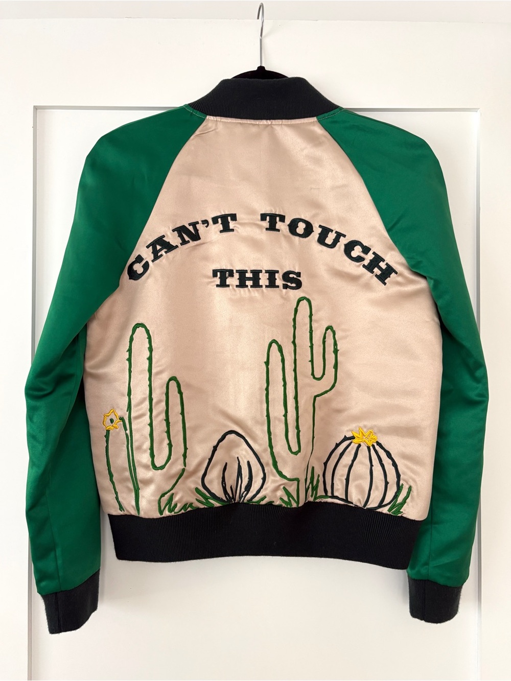 Understated Leather Cactus Bomber Jacket - RARE